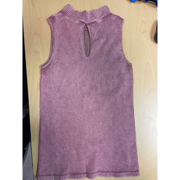 Free People Intimately Women's Washed Clay No looking Back Mock Neck Tank S: M/L - Picture 5 of 7